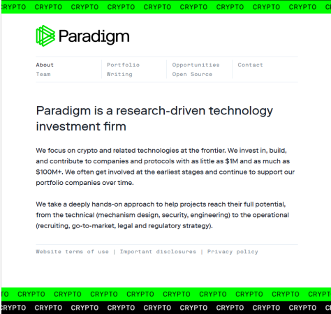 Paradigm 网站重新显示「CRYPTO」字样，联创 Matt Huang 称从未离开加密