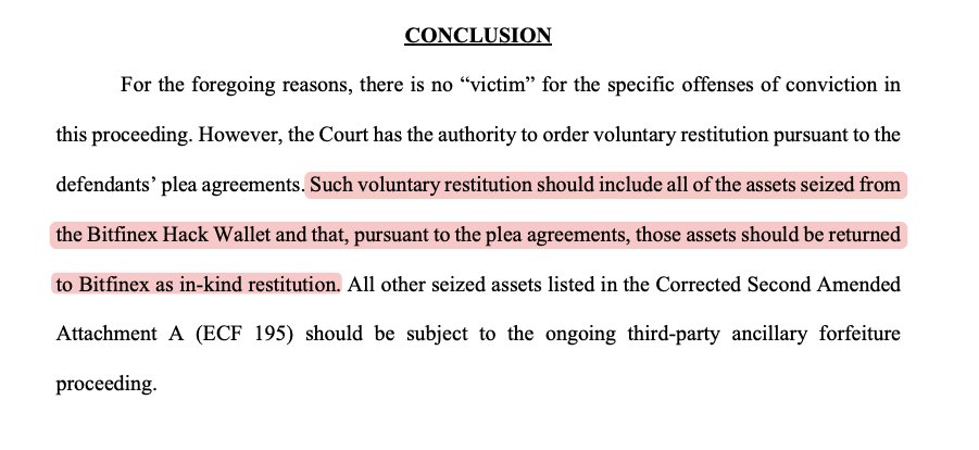 美国政府建议 Bitfinex 黑客事件中被缴获的比特币应以实物形式返还 美国政府建议 Bitfinex 黑客事件中被缴获的比特币应以实物形式返还
