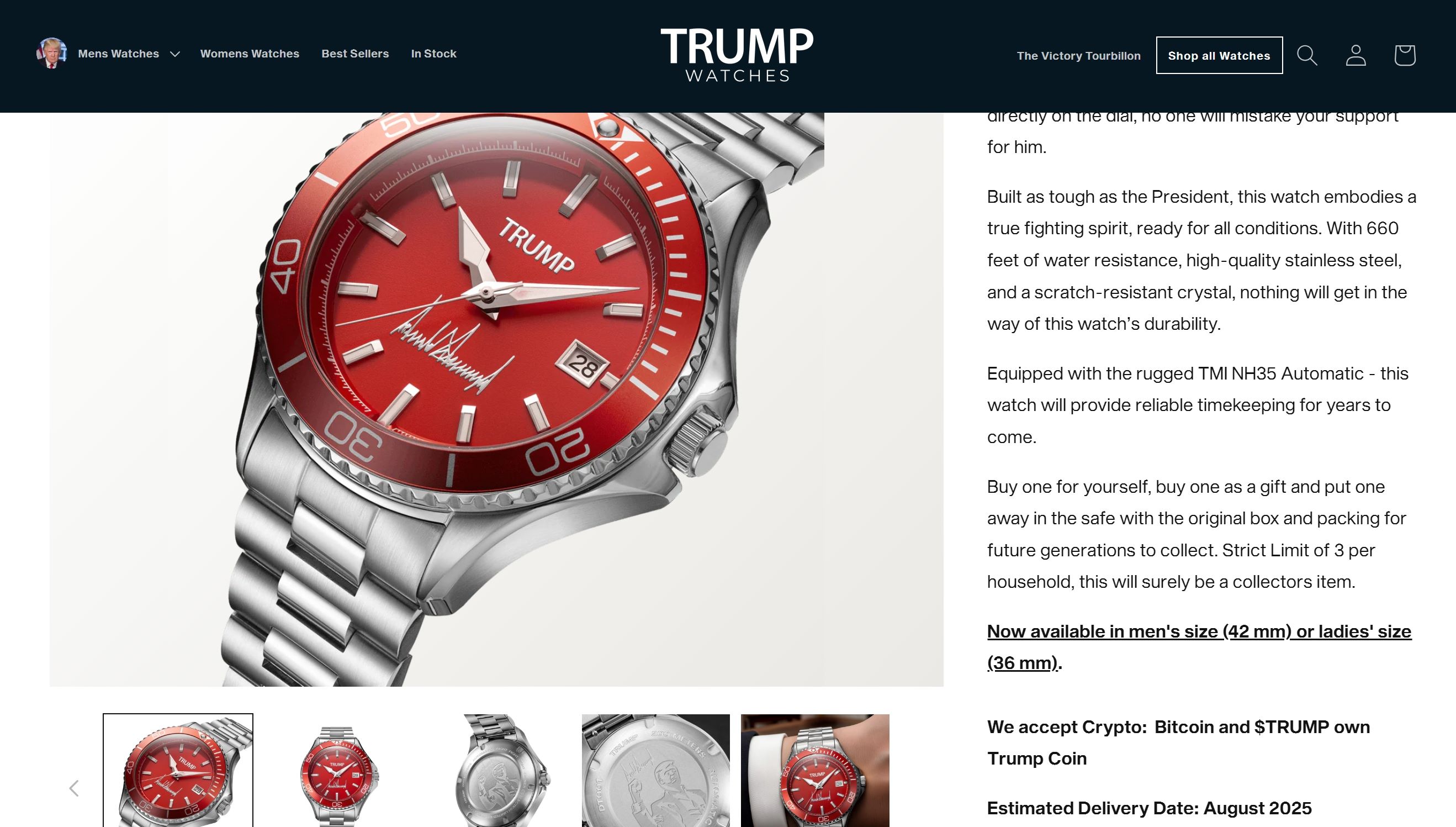 特朗普官方商品商店已支持使用 TRUMP 付款